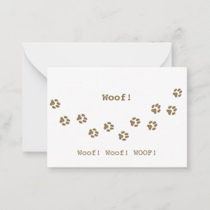 Carte De Correspondance Brown Empreintes de pattes de chien Animaux de com
