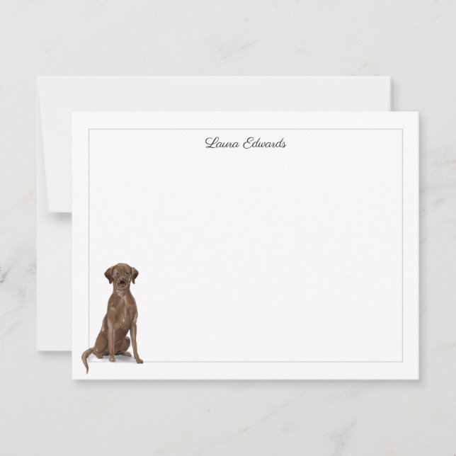 Carte De Correspondance Brown Labrador Retriever Gris Bordure personnalisé (Devant)