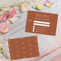Brûlé orange ginkgo réponse mariage feuille RSVP