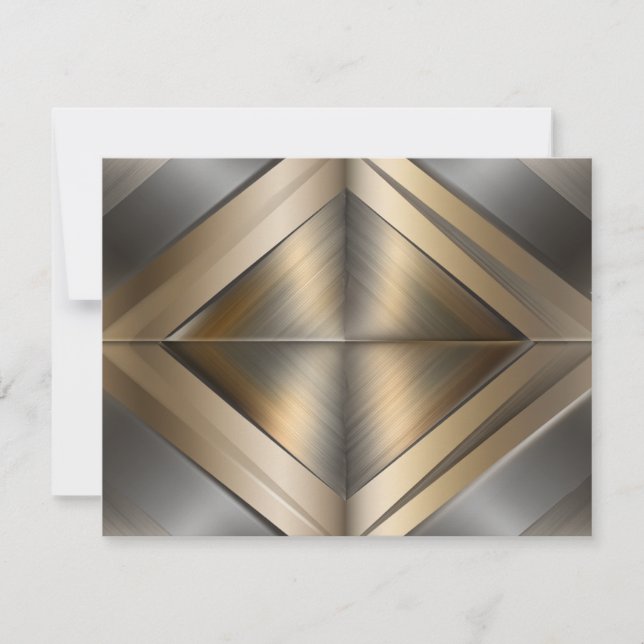 Carte De Correspondance Brushed Metallic Geometric Diamond Pattern (Devant)