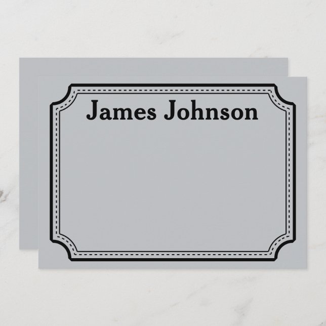 Carte De Correspondance Brushed Silver Retro Bold Serif Desk Name Plate (Devant / Derrière)