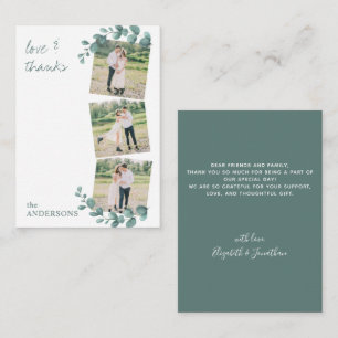 Carte De Correspondance Budget 3 Photos Eucalyptus Mariage Merci