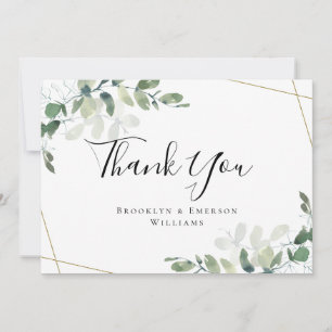 Carte De Correspondance BUDGET 5x7 Merci Mariage Eucalyptus