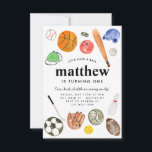 Carte De Correspondance Budget All Star Sports Balls Team Kid Boy Annivers<br><div class="desc">Anniversaire de enfant de l'équipe des balles de sport All Star</div>