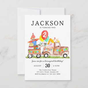 Carte De Correspondance Budget Barnyard Animaux Camion Enfants Ferme Anniv