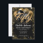 Carte De Correspondance Budget Black Gold Parties scintillant Balloon N'im<br><div class="desc">Glam Faux Or Noir Cuivre Jaune Parties scintillant étincelante Balloon Élégant Style Tout âge Anniversaire Invitation</div>