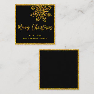 Carte De Correspondance Budget Black Gold Parties scintillant Flocon de ne