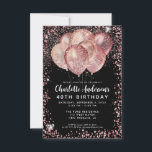 Carte De Correspondance Budget Black Rose Gold Parties scintillant Balloon<br><div class="desc">Glam moderne Faux Blush Rose Rose Or Parties scintillant noire Sparkle Balloon élégant Invitation Anniversaire</div>