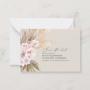 Carte De Correspondance budget boho pampas herbe mariage enregistrer la da