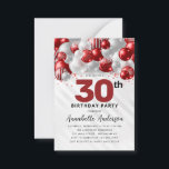 Carte De Correspondance Budget Burgundy Parties scintillant de ballons d'a<br><div class="desc">Glam Bourgogne Rouge Argent Gris Parties scintillant Étincelle N'Importe Quel Âge Anniversaire Invitation</div>
