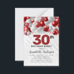 Carte De Correspondance Budget Burgundy Parties scintillant de ballons d'a<br><div class="desc">Glam Bourgogne Rouge Argent Gris Parties scintillant Étincelle N'Importe Quel Âge Anniversaire Invitation</div>