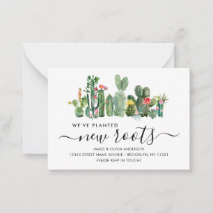 Carte De Correspondance Budget Cactus Plantation Nouvelles Racines Déplace