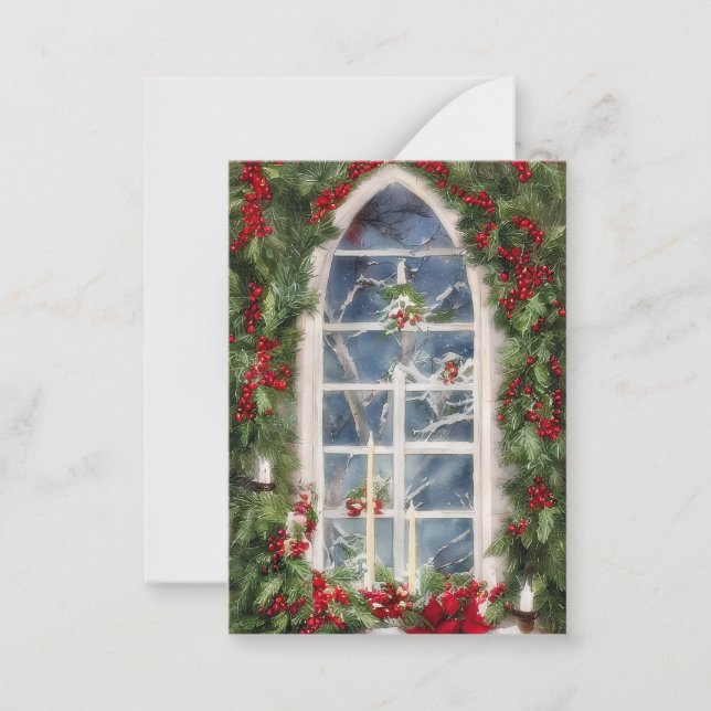 Carte De Correspondance budget de fenêtre de Noël mini (Devant)