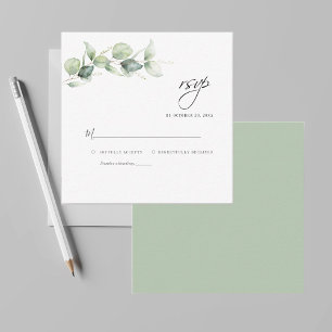 Carte De Correspondance Budget Eucalyptus Feuille Verdure Mariage RSVP