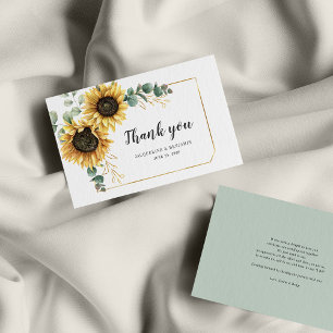 Carte De Correspondance Budget Eucalyptus Mariage de tournesol Merci