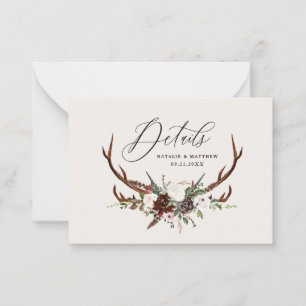 Carte De Correspondance budget ferme cerf botanique détails du mariage