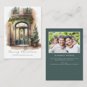 Carte De Correspondance Budget Festif Joyeux Noël aquarelle photo