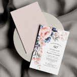 Carte De Correspondance Budget Floral 60e Anniversaire Dusty Blue Pink Car<br><div class="desc">Envoyez les invitations pour la fête du jalon à venir avec nos cartes de notes florales couleur bleu Aquarelle moderne Pastel Pink Indigo. Doté d'une belle aquarelle botanique fleurie. Il suffit de personnaliser avec les détails de la partie en cliquant sur le bouton customiser pour réorganiser et formater le style...</div>