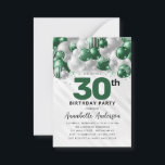 Carte De Correspondance Budget Green Silver Balloon Parties scintillant 30<br><div class="desc">Glam moderne Emerald Green Balloon Parties scintillant étincelante étincelle à tout âge Anniversaire Invitation</div>