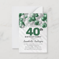 Budget Green Silver Balloon Parties scintillant 40