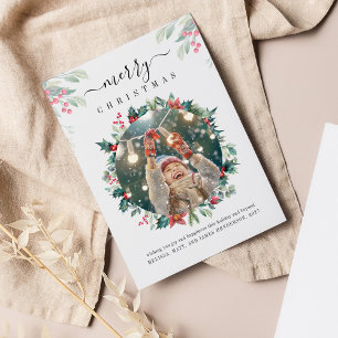 Carte De Correspondance Budget Joyeux Noël Fêtes Photo Mistletoe