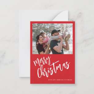 Carte De Correspondance Budget Joyeux Noël photo rouge Fête