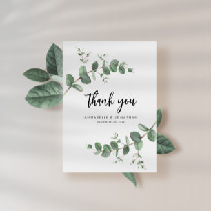 Carte De Correspondance budget mariage eucalyptus vert détails merci