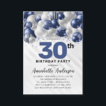 Carte De Correspondance Budget Marine Blue Silver Balloon Parties scintill<br><div class="desc">Glam Moderne Marine Bleu Balloon Argent Parties scintillant Étincelle N'importe quel âge Anniversaire Invitation</div>