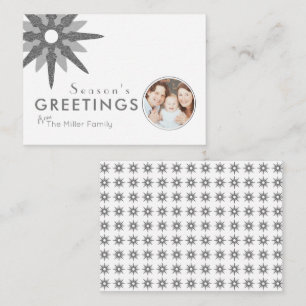 Carte De Correspondance Budget Minimal Silver Snowflake Photo famille
