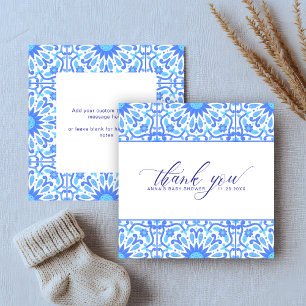 Carte De Correspondance Budget Minimaliste Carrelage bleu Baby shower Merc