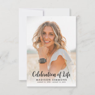 Carte De Correspondance Budget Moderne Célébration de la vie Photo Funérai
