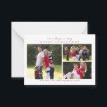 Carte De Correspondance Budget Moderne Joyeux Noël Rouge 3 Photo Holiday<br><div class="desc">Classic Minimal moderne Joyeux Noël Rouge 3 Photo Carte de vacances</div>