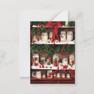 Carte De Correspondance Budget Noël mini pots et baies