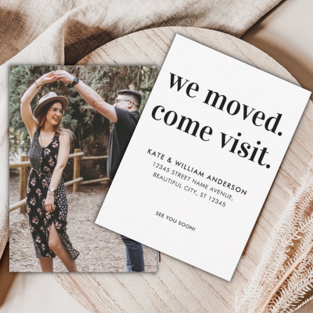 Carte De Correspondance Budget Nous Avons Déménagé Visiter Photo Faire-par (Créateur téléchargé)