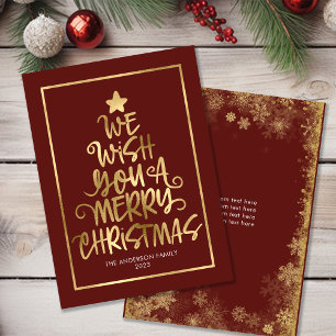 Carte De Correspondance Budget Nous Vous Souhaitons Un Joyeux Noël Rouge F