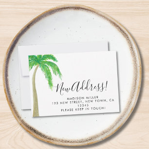 Carte De Correspondance Budget Nouvelle adresse Palm Tree Moving Faire-par