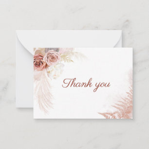 Carte De Correspondance Budget Pampas Grass Terracotta Mariage Merci