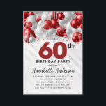 Carte De Correspondance Budget Parties scintillant de ballons d'argent rou<br><div class="desc">Glam Bourgogne Rouge Argent Parties scintillant Étincelle N'Importe Quel Âge Anniversaire Invitation</div>