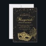 Carte De Correspondance BUDGET Parties scintillant d'or noir Masquerade Sw<br><div class="desc">La parties scintillant dorée scintillante masque à boule masqué avec des confettis d'or.</div>