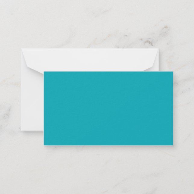 Carte De Correspondance BUDGET Peacock Blue Turquoise Monochrome Mariage (Devant)