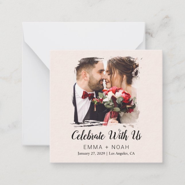 Carte De Correspondance Budget Photo Crème Mariage  (Devant)
