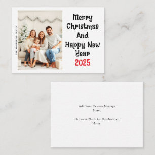 Carte De Correspondance Budget Photo Noël et Joyeux Nouvel An Fêtes