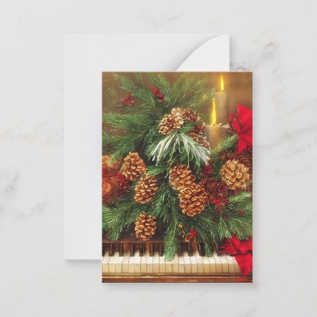 Carte De Correspondance budget piano de Noël mini (Devant)