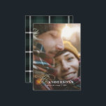 Carte De Correspondance budget plaid back1 photo Christmas Holiday Card<br><div class="desc">Avec un élégant texte de script à effet or,  typographie audacieuse et plaid vert arrière le carte photo vacances 1 est sûr de créer la bonne impression. Diffusez des réjouissances festives pour noël et le nouvel an</div>