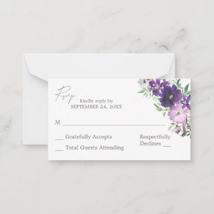 Carte De Correspondance Budget Purple Lumière et Flore foncée 2SM Pas de r