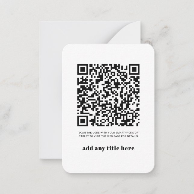 Carte De Correspondance Budget QR Code Moderne Moderne Toutes les occasion (Devant)