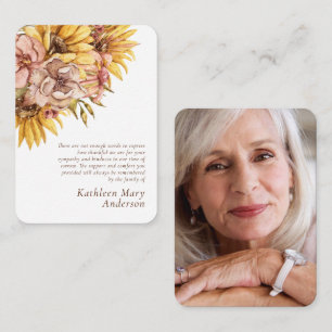 Carte De Correspondance Budget Rustique Tournesol Sympathie Merci Note