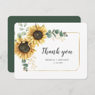 Carte De Correspondance Budget Sunflower Eucalyptus Merci floral