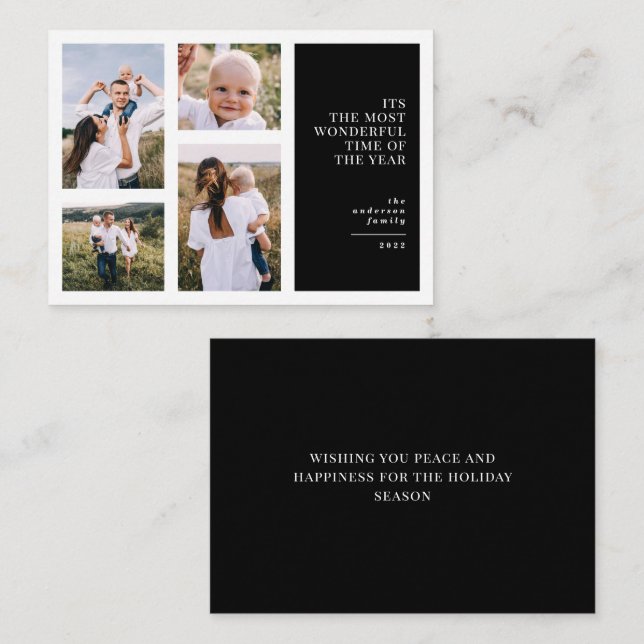 Carte De Correspondance budget Très beau temps noël multi photo (Devant / Derrière)