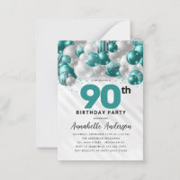 Budget Turquoise Ballons d'argent Parties scintill